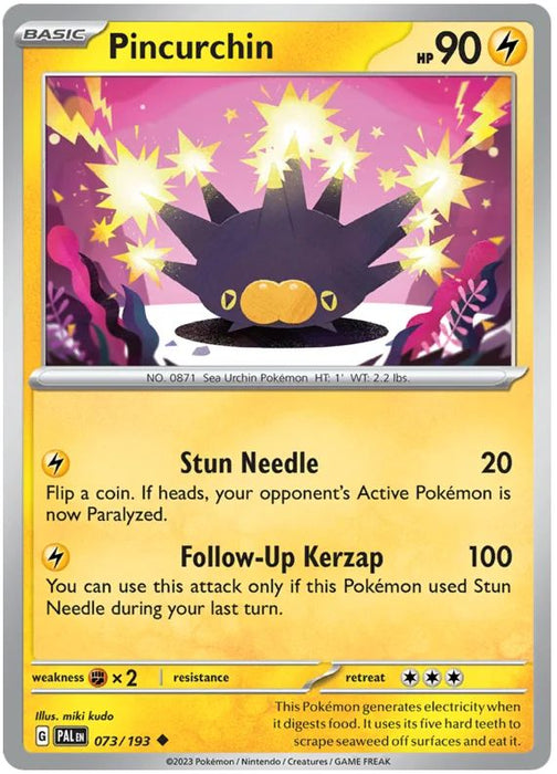 Pincurchin 073/193 Uncommon Reverse Holo Pokemon Card (SV2 Paldea Evolved)