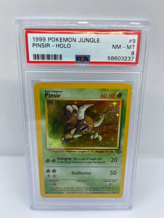 Pinsir 9/64 PSA 8 Graded Rare Pokemon Card (1999 Pokemon Jungle)