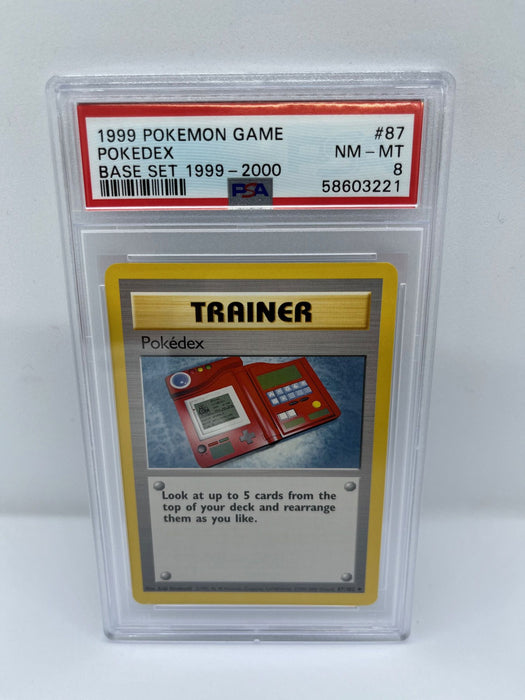 Pokedex 87/102 PSA 8 Graded Uncommon Pokemon Card (1999 Pokemon Game)