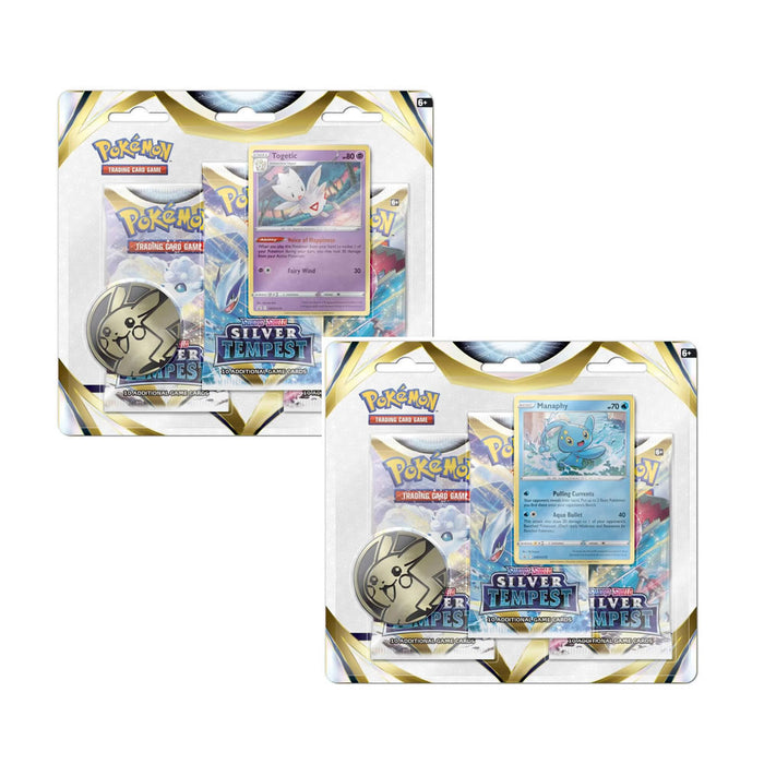 Pokemon Sword & Shield Silver Tempest 3 Pack Blister Set of 2 ft. Togetic & Manaphy