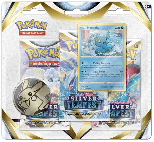 Pokemon Sword & Shield Silver Tempest 3 Pack Blister Set of 2 ft. Togetic & Manaphy