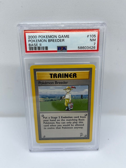 Pokemon Breeder 105/130 PSA 7 Graded Rare Pokemon Card (2000 Pokemon Game)