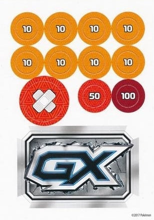 Pokemon Damage Counter Pop Out Cardboard Sheet with GX Marker