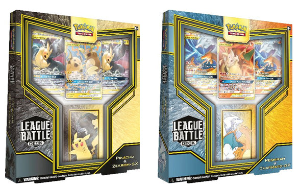 Pikachu & Zekrom GX, Reshiram & Charizard GX League Battle Decks (Bundle of 2)