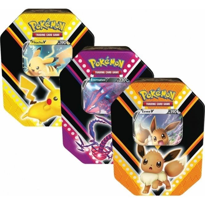 Pokemon V Power Tin - Pikachu, Eevee & Eternatus