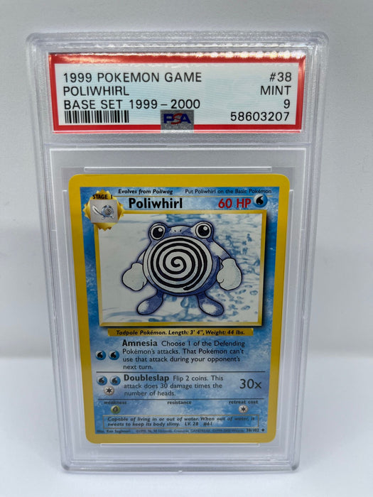 Poliwhirl 38/102 PSA 9 Graded Uncommon Pokemon Card (1999 Pokemon Game)