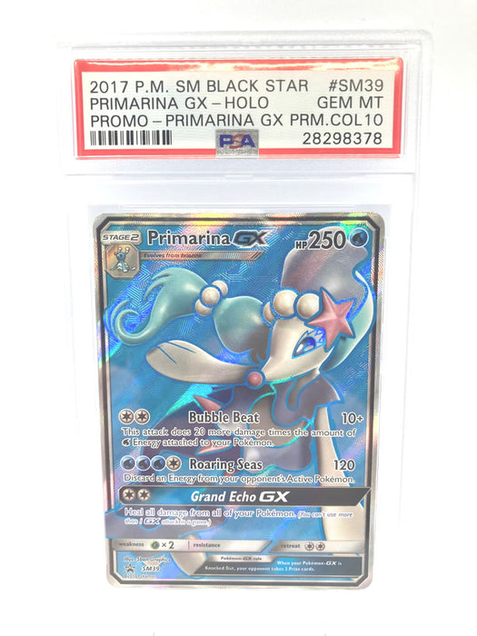 Primarina GX SM39 Graded Black Star Promo Card PSA 10 Gem Mint (Sun & Moon Promo Series)