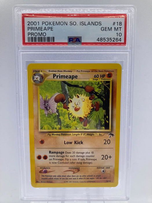 Primeape 18/18 Southern Islands Promo Graded Pokemon Card PSA 10 Gem Mint (Retro Pokemon Card)