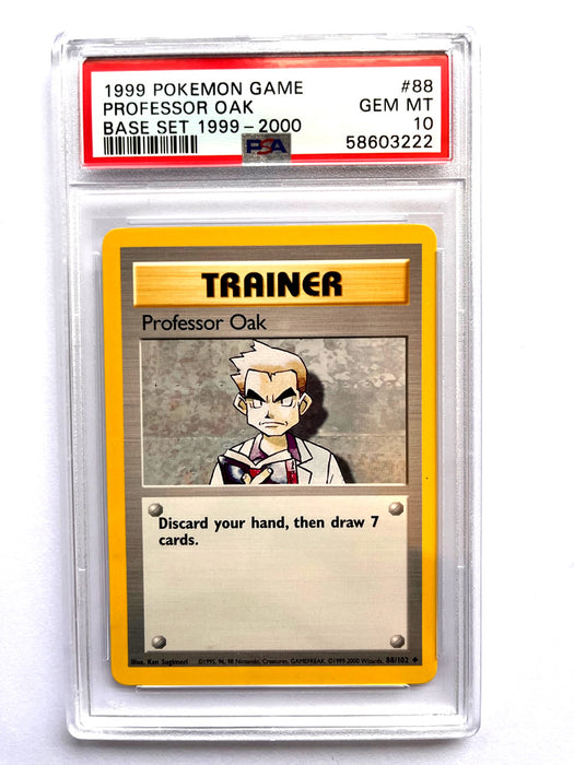 Professor Oak 88/102 Base Set PSA 10 Graded Pokemon Card (Gem Mint)