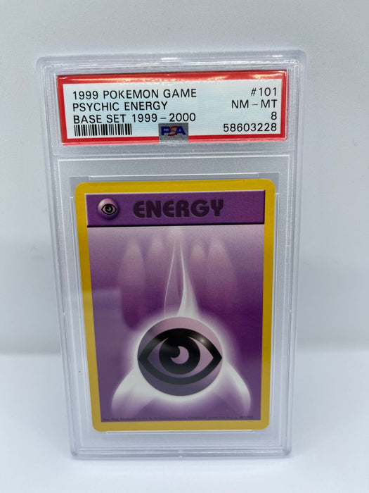 Psychic Energy 101/102 PSA 8 Graded Pokemon Card (1999 Pokemon Game)