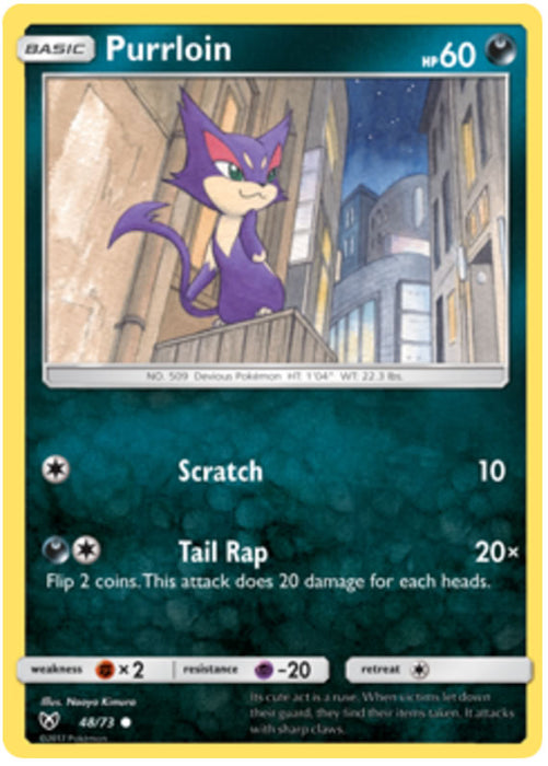 Purrloin 48/73 Common Pokemon Card (Shining Legends)