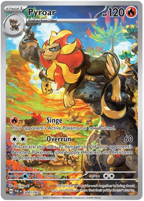 Pyroar 200/193 Illustration Rare Pokemon Card (SV2 Paldea Evolved)