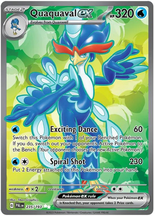 Quaquaval ex 235/193 Ultra Rare Double Pokemon Card (SV2 Paldea Evolved)