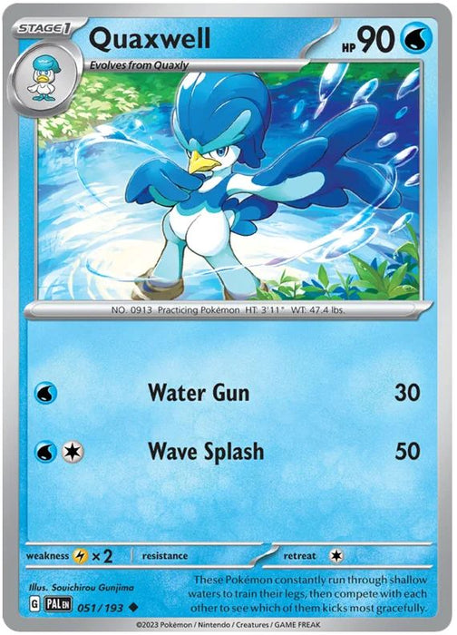 Quaxwell 051/193 Uncommon Pokemon Card (SV2 Paldea Evolved)