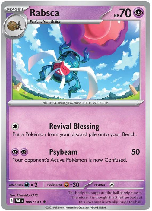 Rabsca 099/193 Rare Reverse Holo Pokemon Card (SV2 Paldea Evolved)