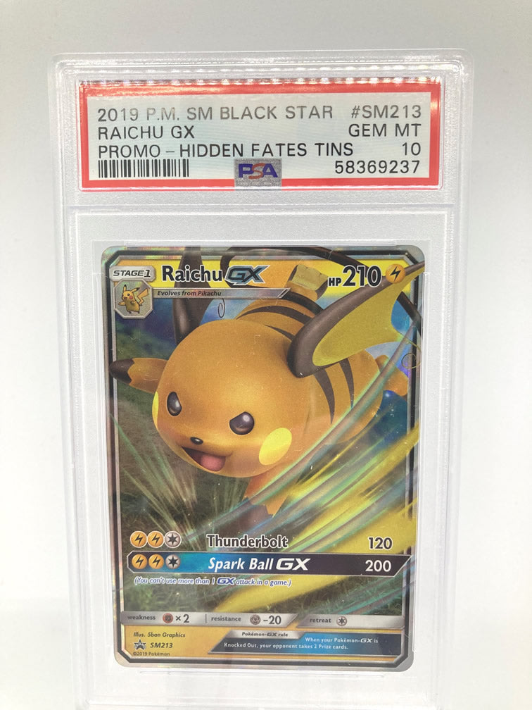 Raichu GX SM213 PSA 10 Gem Mint Graded Pokemon Card — Titan Cards Ltd