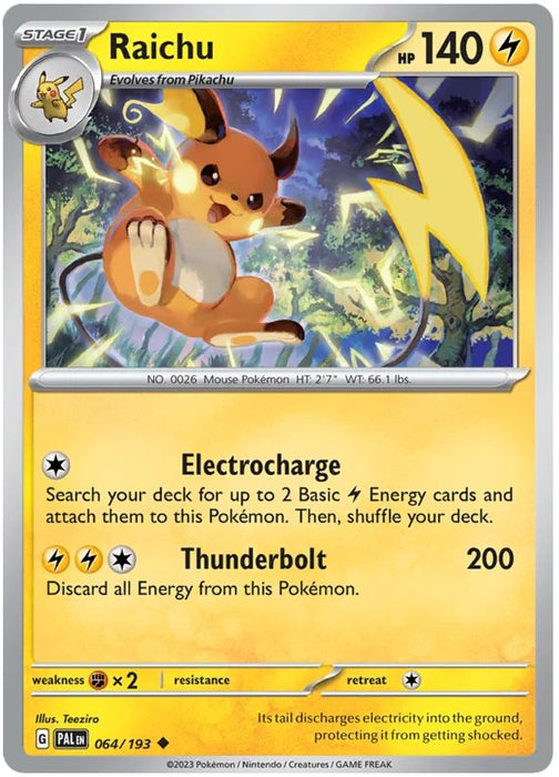 Raichu 064/193 Uncommon Pokemon Card (SV2 Paldea Evolved)