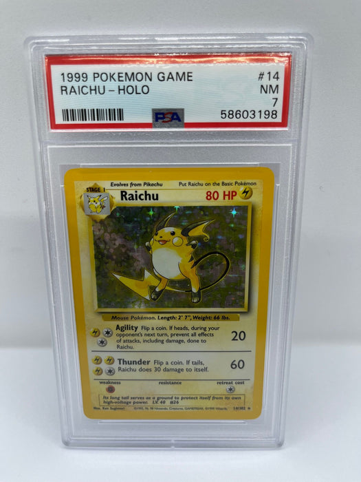 Raichu 14/102 PSA 7 Rare Pokemon Card (1999 Pokemon Game)