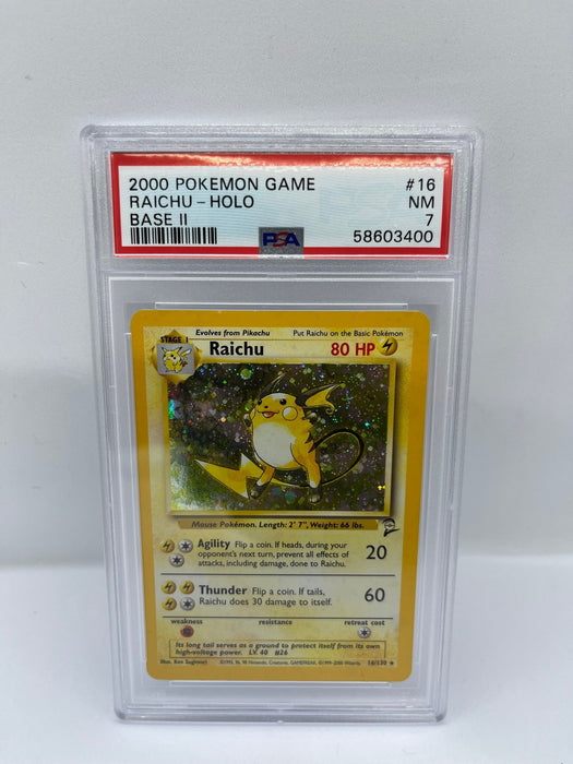 Raichu 16/130 PSA 7 Graded Rare Pokemon Card (2000 Pokemon Game)