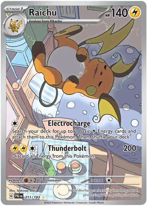 Raichu 211/193 Illustration Rare Pokemon Card (SV2 Paldea Evolved)