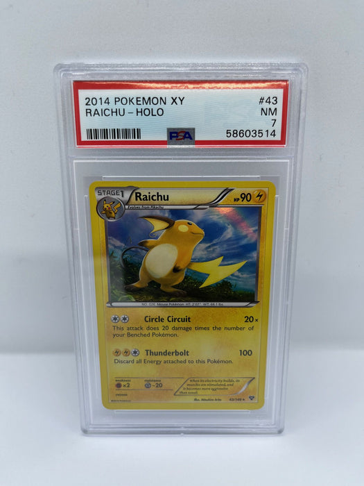 Raichu 43/146 PSA 7 Graded Rare Pokemon Card (2016 Pokemon XY)