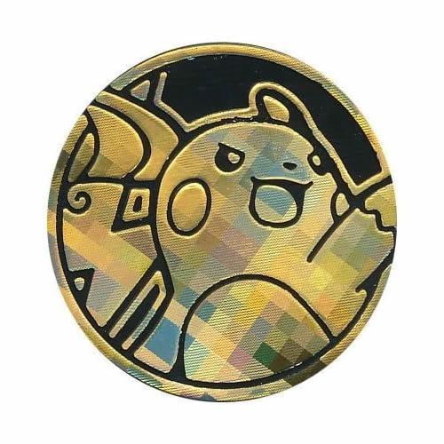 Official Pokemon Coin - Raichu Gold Holo Coin