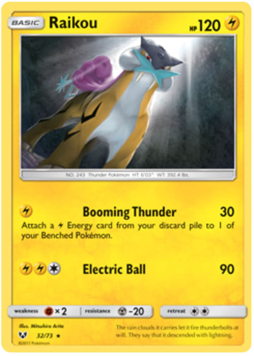 Raikou 32/73 Rare Holo Pokemon Card (Shining Legends)