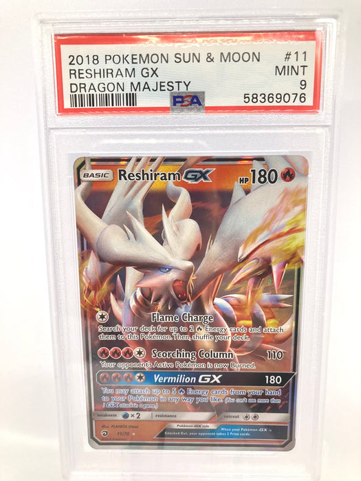 Reshiram GX 11/70 PSA 9 Mint Graded Pokemon Card