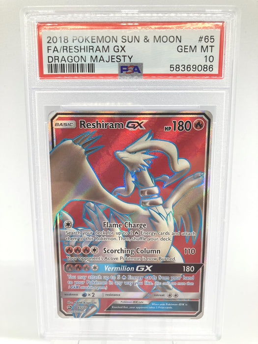 Reshiram GX 65/70 PSA 10 Gem Mint Graded Pokemon Card