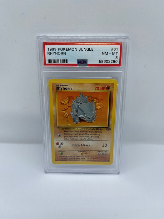 Rhyhorn 61/64 PSA 8 Graded Common Pokemon Card (1999 Pokemon Jungle)