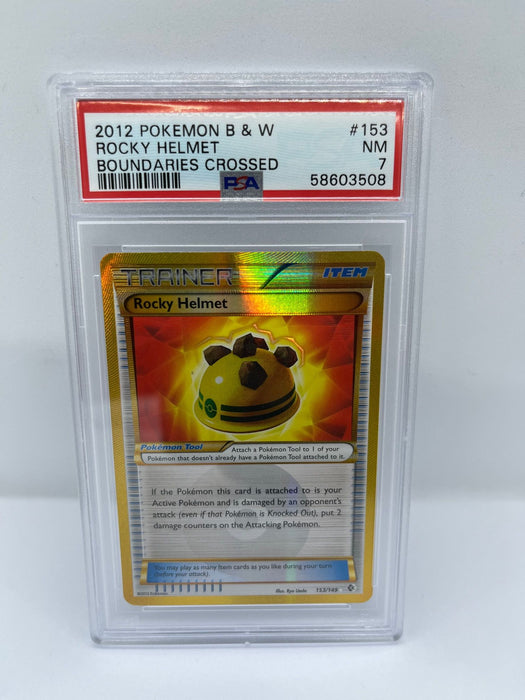 Rocky Helmet 153/149 PSA 7 Graded Rare Pokemon Card (Boundaries Crossed - 2012 Pokemon B & W)