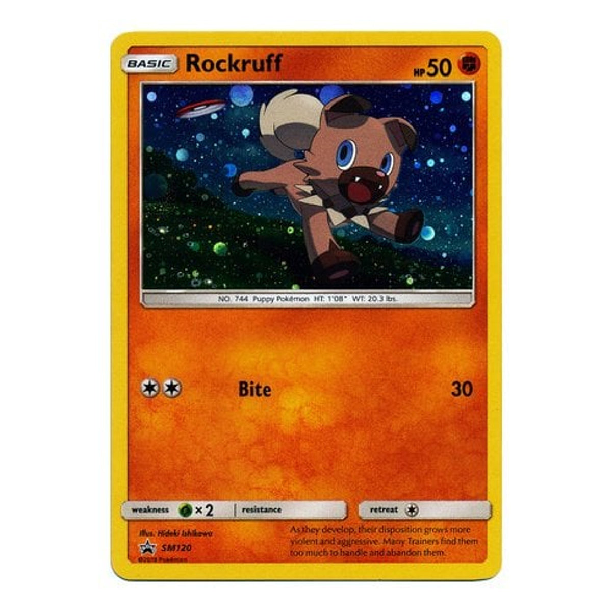 Full Rock Ruff Card Rockruff SM120 Pokemon Promo Card (Sun & Moon Promo Series) — Titan ...