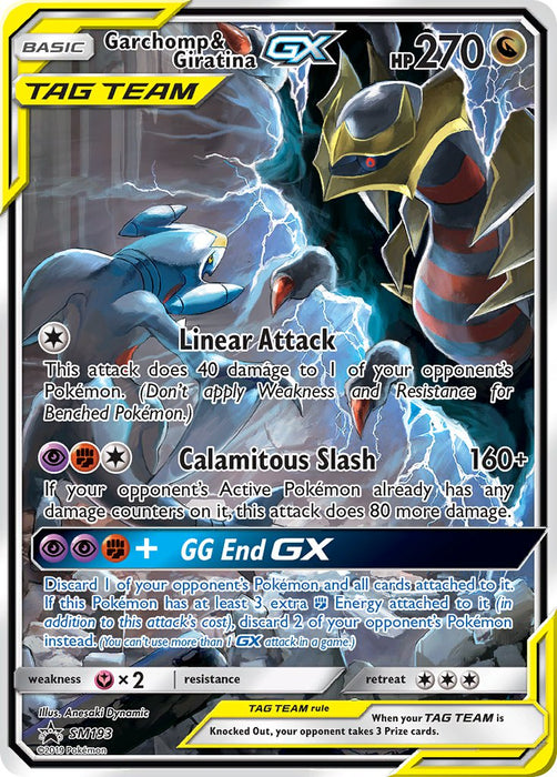 Garchomp & Giratina GX SM193 Pokemon Promo Card (Tag Team GX)