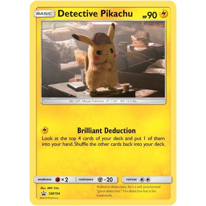 Detective Pikachu SM194 Holo Pokemon Promo Card