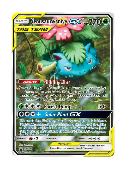 Venusaur & Snivy GX SM229 Full Art Pokemon Promo Card