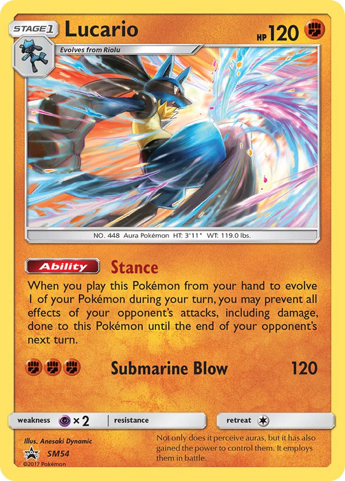 Lucario SM54 Pokemon Promo Card (Sun & Moon Promo Series)