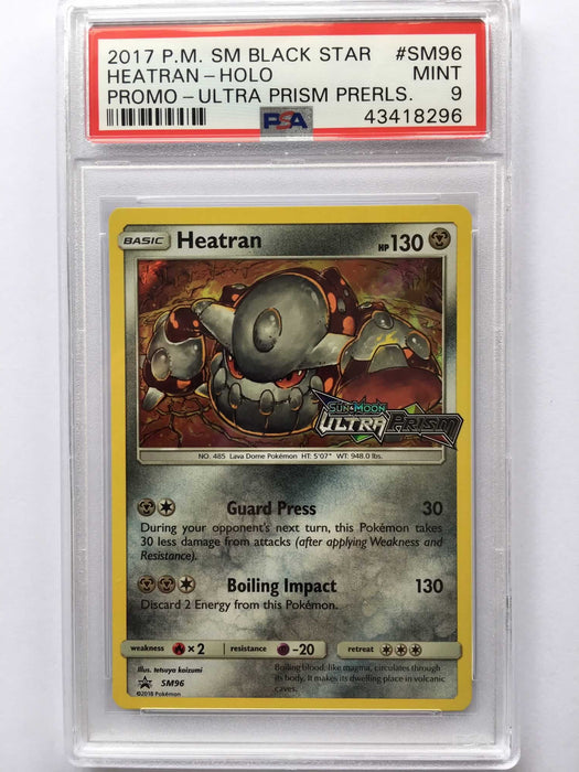 Heatran SM96 Holo Promo PSA 9 Mint Card (Ultra Prism PreRelease)