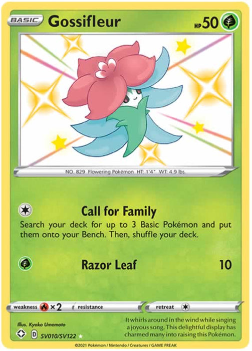 Gossifleur SV010/SV122 Shiny Rare Pokemon Card (Shining Fates)