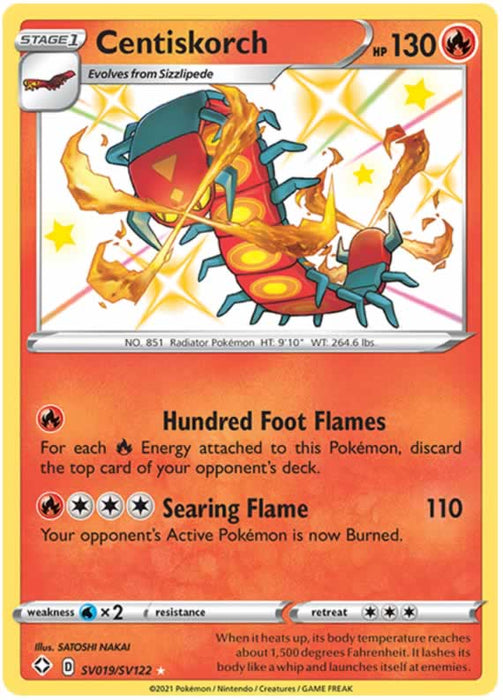 Centiskorch SV019/SV122 Shiny Rare Pokemon Card (Shining Fates)