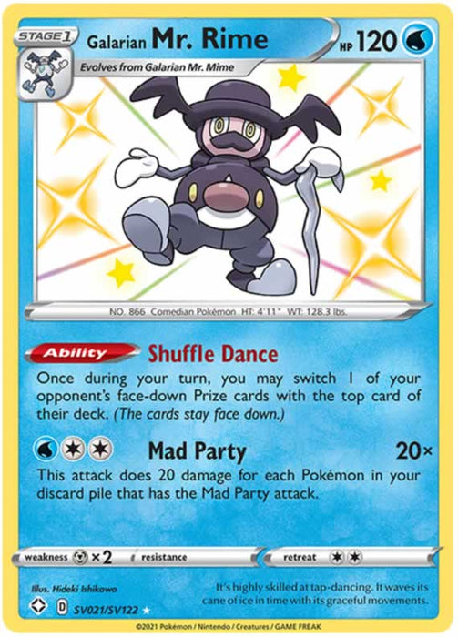 Galarian Mr. Rime SV021/SV122 Shiny Rare Pokemon Card (Shining Fates)