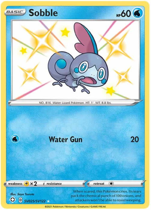 Sobble SV025/SV122 Shiny Rare Pokemon Card (Shining Fates)