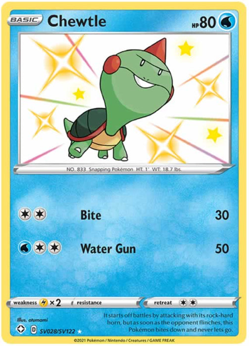 Chewtle SV028/SV122 Shiny Rare Pokemon Card (Shining Fates)