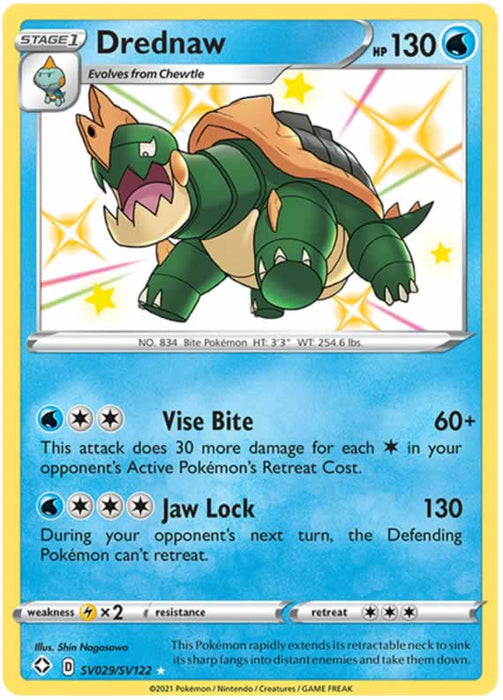 Drednaw SV029/SV122 Shiny Rare Pokemon Card (Shining Fates)