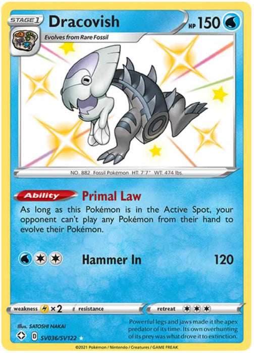 Dracovish SV036/SV122 Shiny Rare Pokemon Card (Shining Fates)