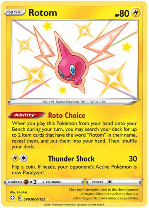 Rotom SV038/SV122 Shiny Rare Pokemon Card (Shining Fates)