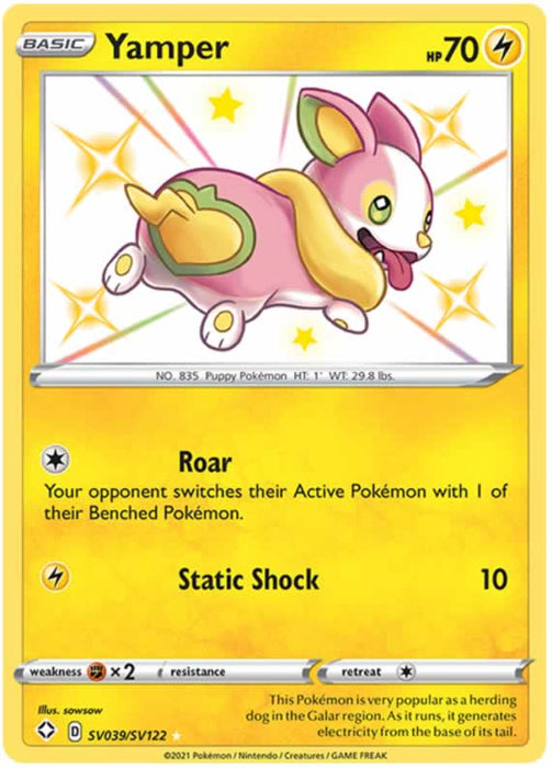 Yamper SV039/SV122 Shiny Rare Pokemon Card (Shining Fates)