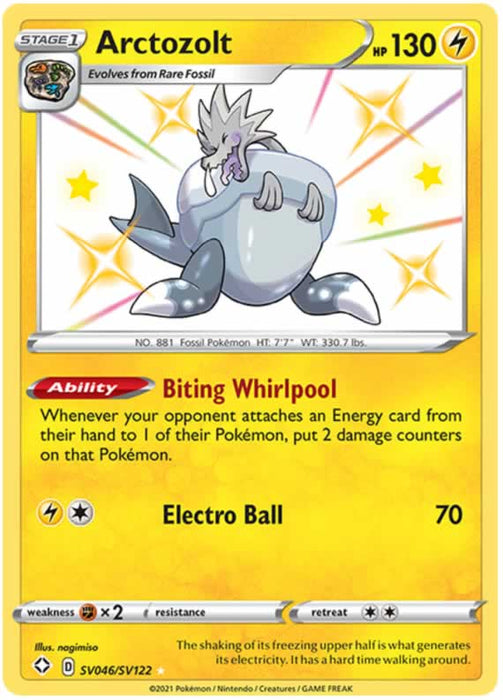 Arctozolt SV046/SV122 Shiny Rare Pokemon Card (Shining Fates)