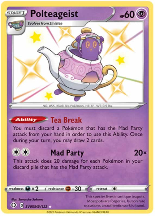 Polteageist SV053/SV122 Shiny Rare Pokemon Card (Shining Fates)