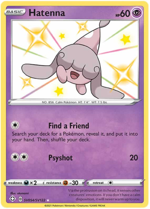 Hatenna SV054/SV122 Shiny Rare Pokemon Card (Shining Fates)