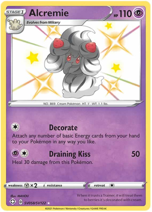 Alcremie SV058/SV122 Shiny Rare Pokemon Card (Shining Fates)